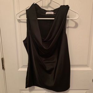 NWOT Black Calvin Klein Cowl Neck Sleeveless Top